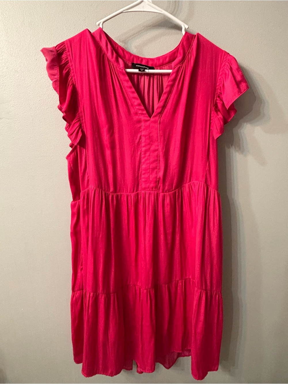 Mittoshop V neck fuschia pink dress size medium